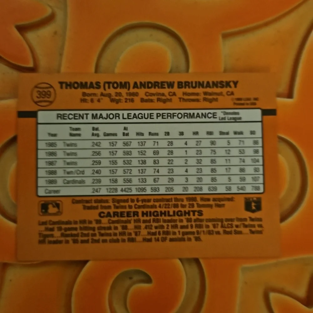 1990 Donruss Saint Louis Cardinals Error Cards 6 pack